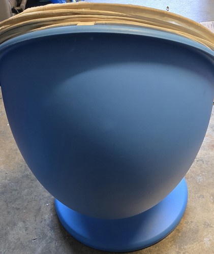 IKEA Ps Lömsk Swivel Blue Chair Childs Pod Egg Chair White Canopy Kids - Picture 3 of 6
