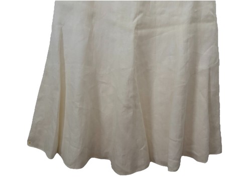 Talbots Irish Linen Sleeveless Top & Flared Midi Skirt Set Ivory 12 NWT - Picture 14 of 19