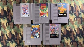 Lot 5 NES Games w Manuals Punch-Out Dragon Warrior WWF Blades Wizards Warriors
