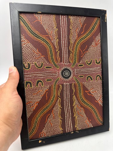 Original tableau Acrylique sur toile Aborigène TINGARI Australie - Picture 7 of 7