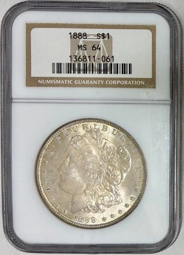 1888 Morgan Silver Dollar, NGC MS-64, Cream-Colored Toning!
