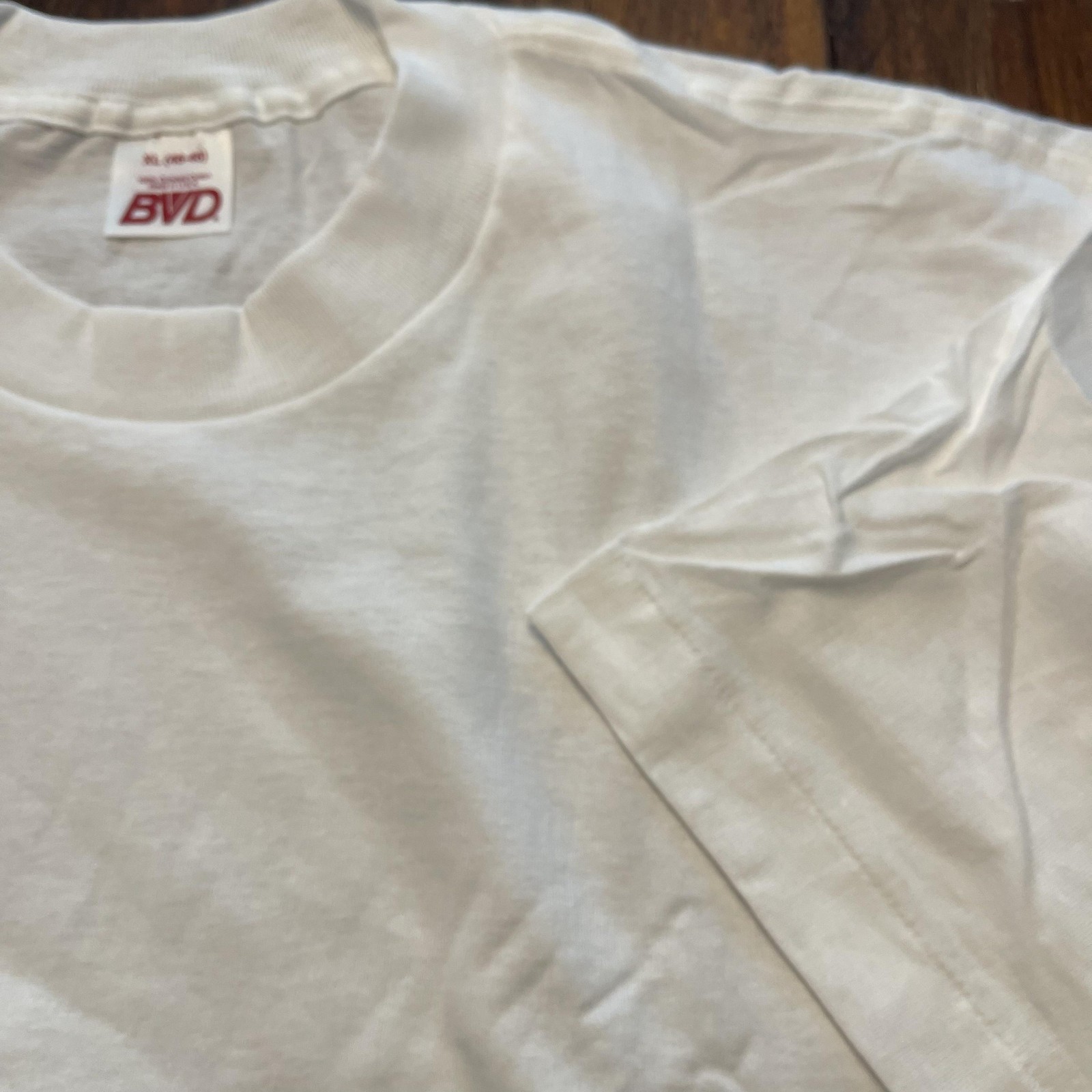 Vintage BVD Shirt Mens XL White 100% Combed Cotton Made USA Blank Tee 90s