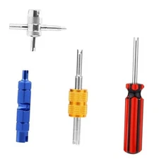 4 Pcs Tire Valve Repair Tool Set, Dual & Single Head Valve Core Remover Wrench 