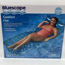 New Bluescape Inflatable Comfort Mat Pool Float 69”x31.5”x6.5” 220lbs FreeS&H