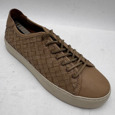 Frye Lena Woven Low Lace Women's Sneakers 8M Brown Leather Casual Lace Up Shoes