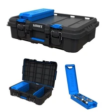 Stack System Tool Box with Small Blue Organizer Dividers Modular Storage System