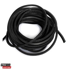 TM 3mm Flat Genuine Leather Cord Braiding String Black 5 Yards