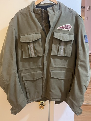 Authentic Indian Motorcycle Riding Military Green Jacket Guard Size M - Picture 1 of 5
