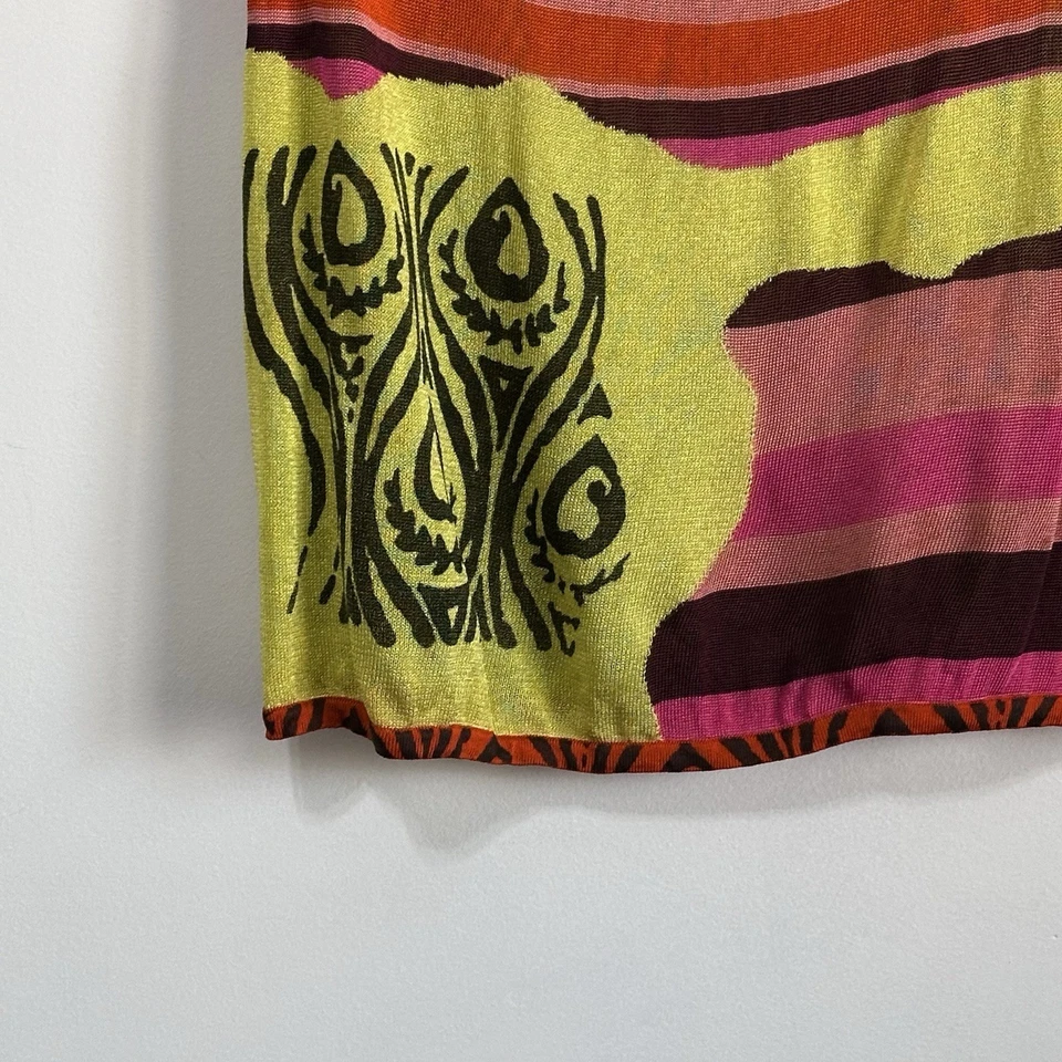 Camiseta sin mangas Christian Lacroix XL colorida malla sin mangas poliamida diseñador artístico DEFECTUOSA Foto 4 de 4