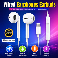 Apple Wired Earphones Earbuds for iPhone 14 13 12 11 X XS Max XR Lightning Heads