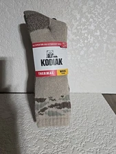 KODIAK MEN'S WOOL BLEND 3-Pack  THERMAL CREW OUTDOOR BOOT SOCKS - Size 7-12  