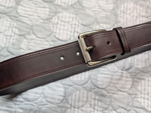 Coach Vintage braun Leder silberfarben strukturierte Schnalle Herren Ledergürtel Gr. 34 - Bild 2 von 20