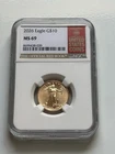2026 Eagle G$10 1/4 Oz Gold Coin NGC MS69 The Official Red Book Label