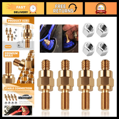 4PC Side Post Battery Terminal Extension Bolts & Nuts, Coarse/Fine Thread, Relia