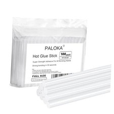 Hot Glue Sticks, Full Size, 10" Long x .43" Diameter, Clear, PALOKA 100 Sticks 0.59 per gallon