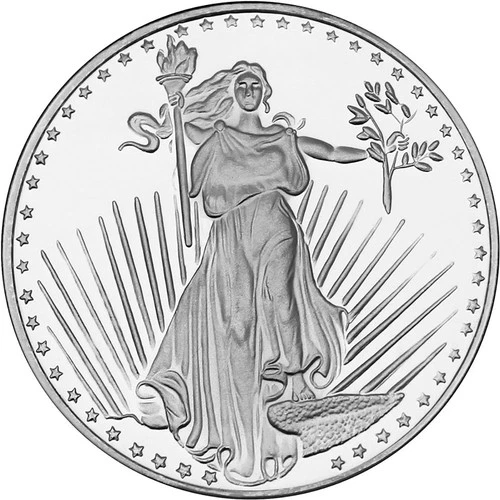 1 Troy oz Saint Gaudens Design .999 Fine Silver Round