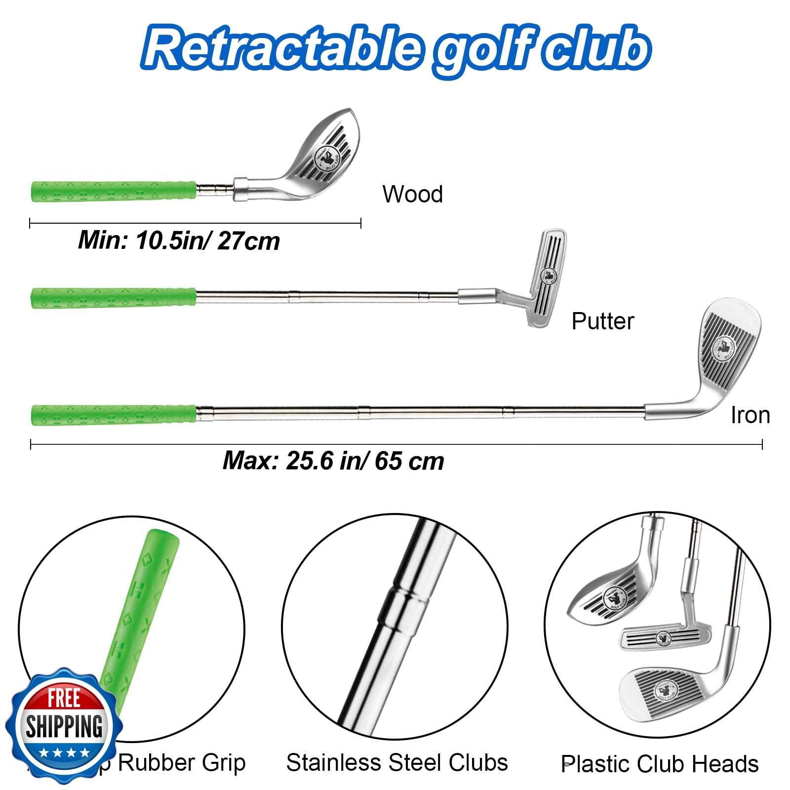 Set For 3 4 5 6 Years Old Boys Girls, Toddler Golf Clubs Se.