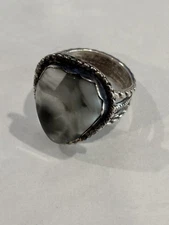 Michael Rogers Paiute White Buffalo And Sterling Silver Beautiful Estate piece 