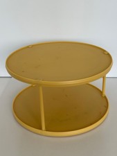 Vtg Rubbermaid Lazy Susan 2 Tier Round Turntable 70s Spice Yellow Gold