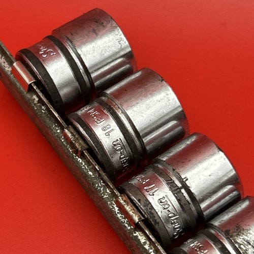 SNAP-ON FSM81-FSM191 8-19mm 12 Piece 3/8" Drive 6-Point Shallow Socket SET USA - Picture 2 of 14