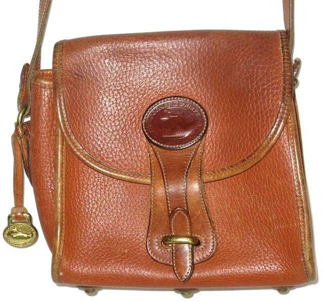Vintage Dooney and Bourke All Weather Leather Taupe/Tan bag cross body