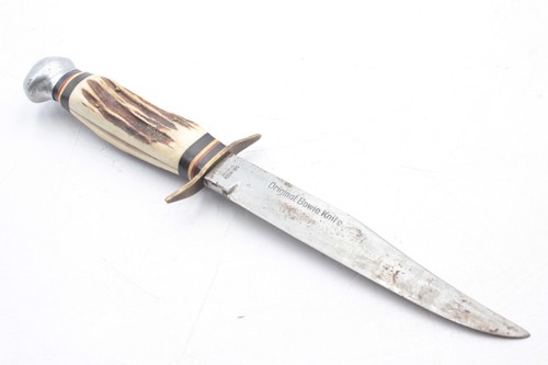 Edge Brand Solingen Germany Original Bowie Knife 472 Stag Handle