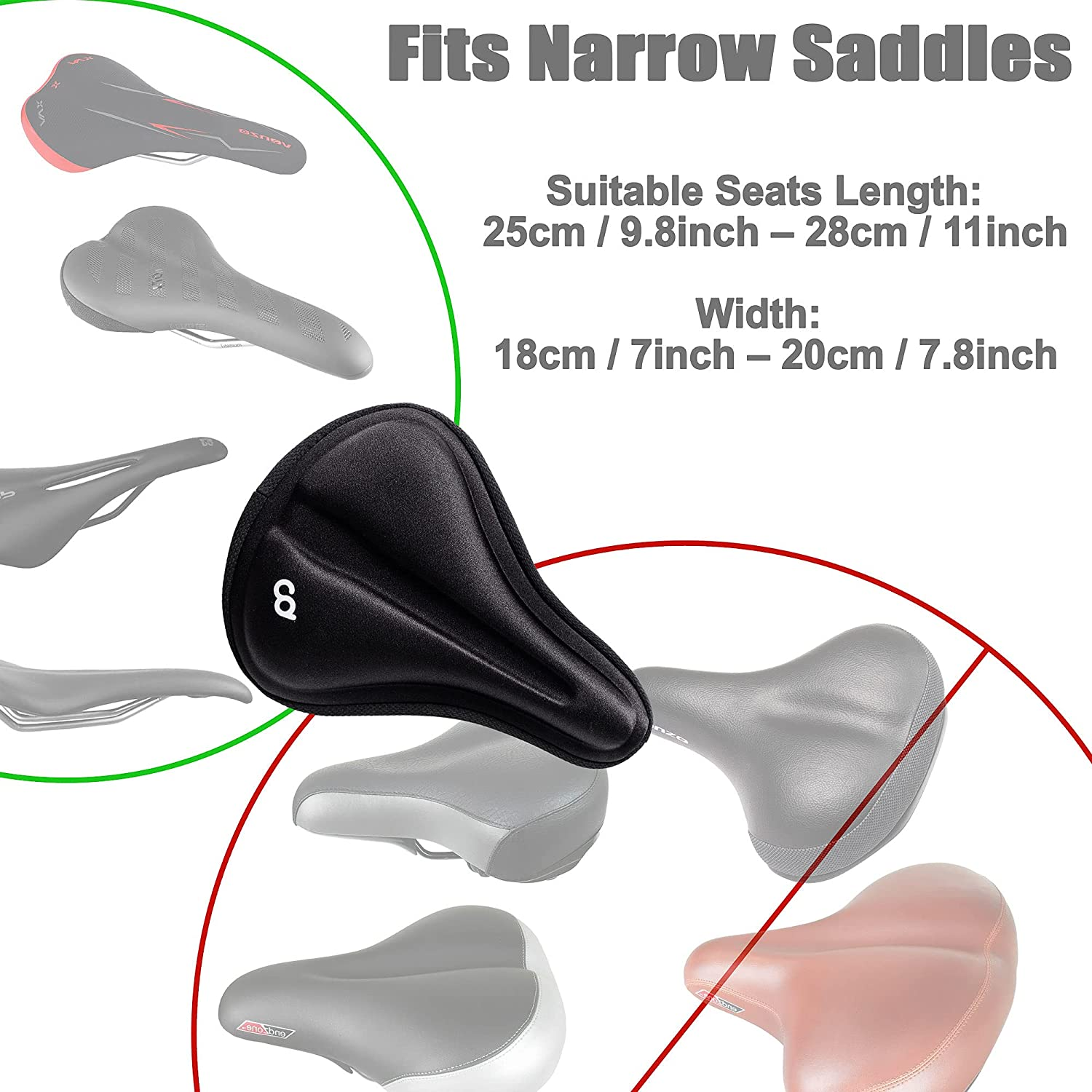 Gel Memory Foam Bike Seat Cover For Trek Domane AL 3 (2018-2021) - Non-Slip Saddle Pad