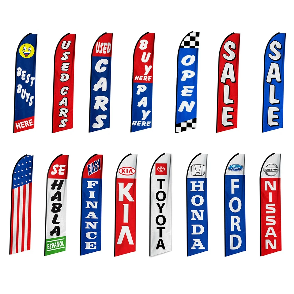 Automotive Dealership Swooper Flag Kits Tall Flags for Car Lots Advertising Sign - Image 2 of 4