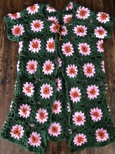 Crochet Granny Square Handmade Cardigan Knit Medium Length Cardigan Boho