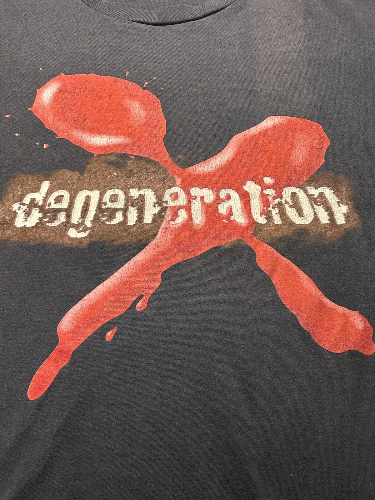 Vintage 1997 WWF Degeneration X Splatter Logo Shirt S… - Gem
