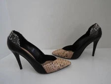 Narciso Rodriguez Tan/Black Python Pointy Toe Pumps/Shoes Size 38.5