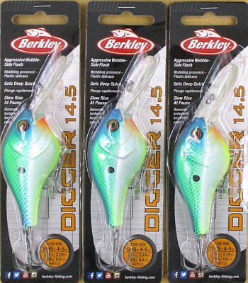 (3) Berkley 7/8 Oz 2 3/4'' Digger 14.5 Rattle Crankbaits Big Money Brand New