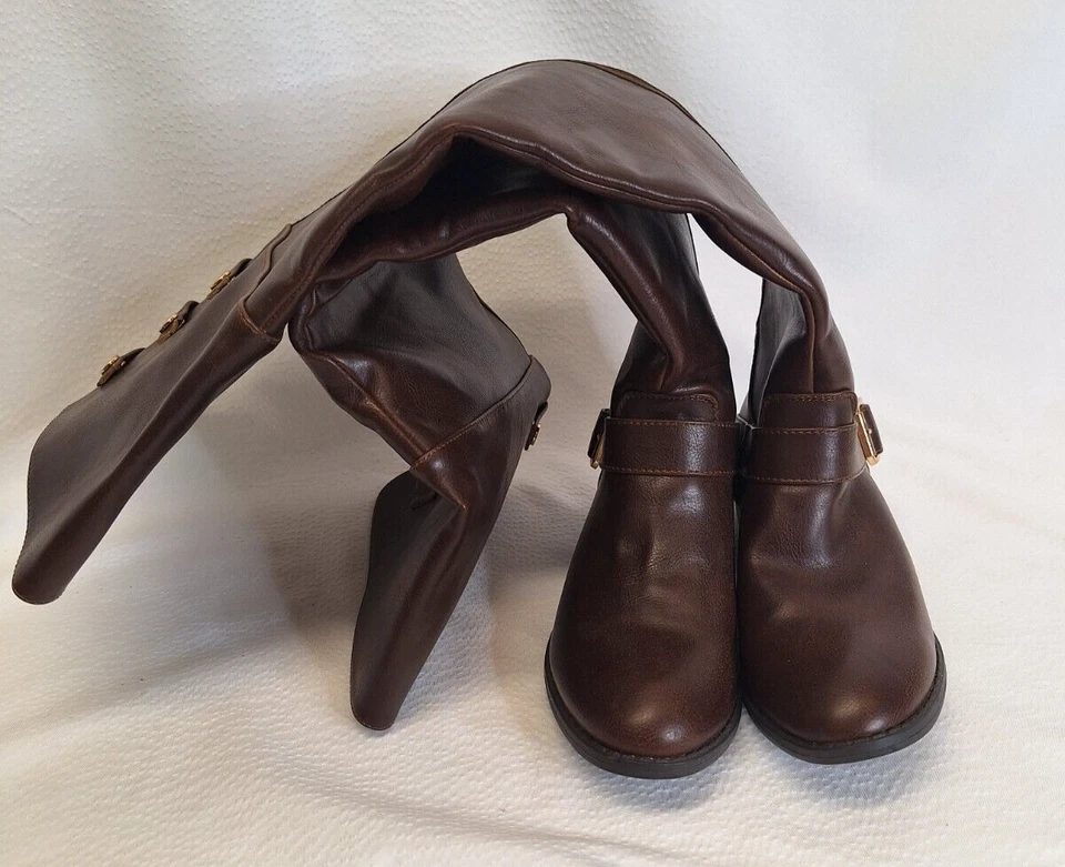 Женские кожаные сапоги для верховой езды ShoeDazzle размер 6 Billie цвет коричневый - Изображение 3 из 4