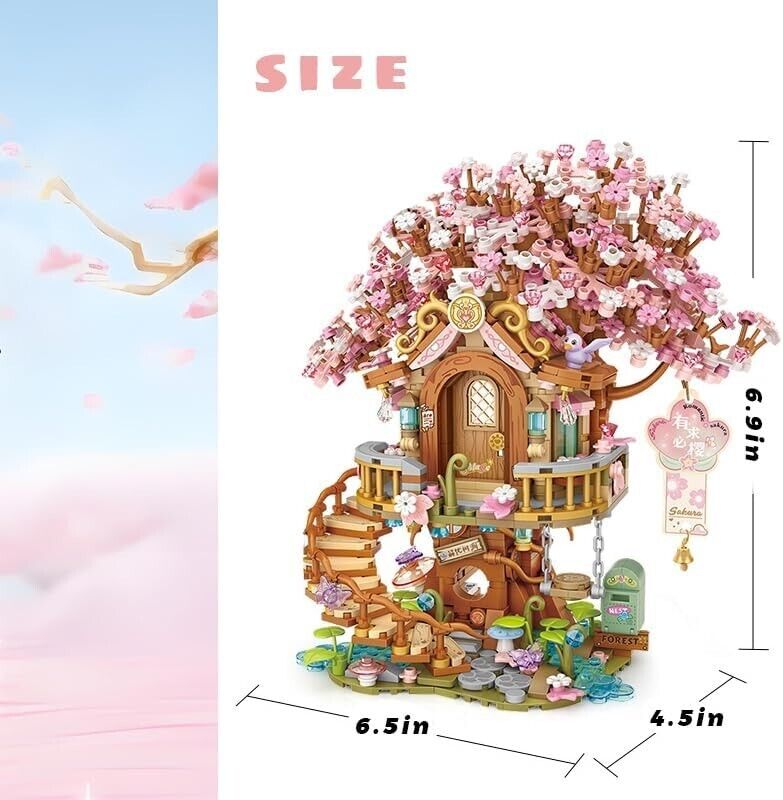 NEW Japanese cherry pink lego tree house loz mini 1381 | eBay