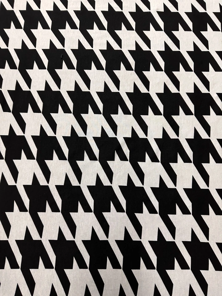 TELA DE VESTIR ESTAMPADO PATA DE GALLO ELÁSTICO ELASTANO VISCOSA BUENA CALIDAD 3 METROS Foto 2 de 4