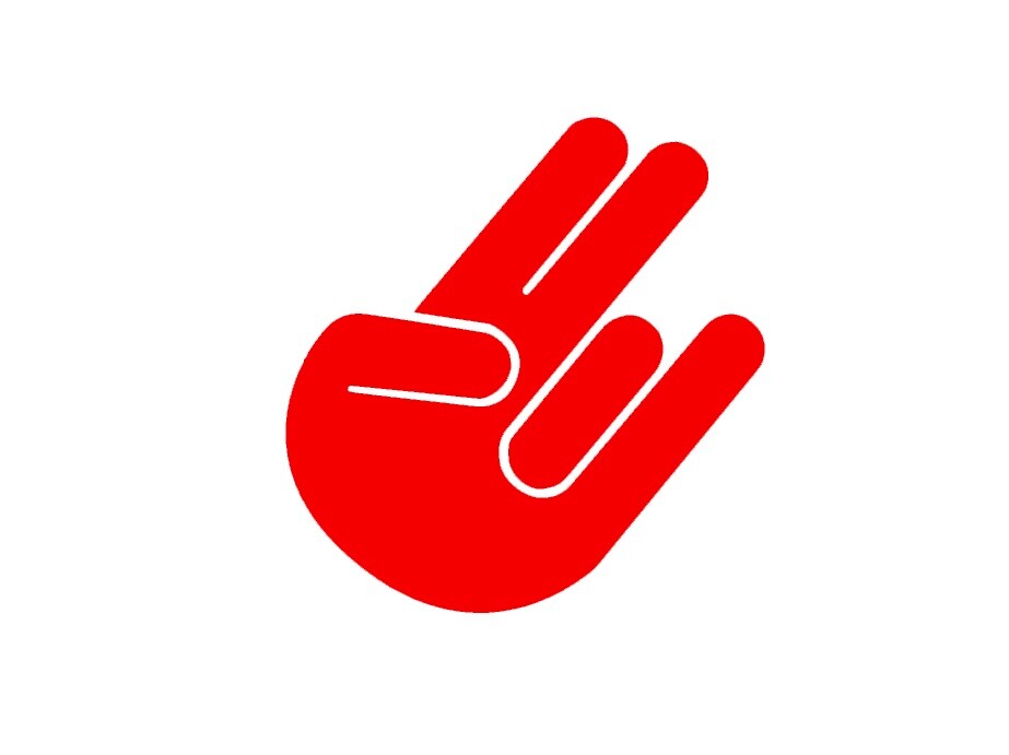 Shocker Hand sticker Decal rude hand 2 in the pink 1 in the stink