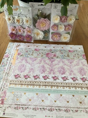 Prima Marketing Avec Amour Collection 12x 12 Cardstock And Flowers