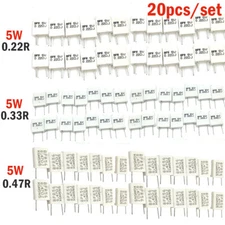 20Pcs 5W Wirewound Non-inductive Cement Resistor Ceramic horizontal 0.22R-0.47R