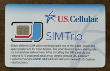 U.S. CELLULAR TRIPLE SIM CARD "3 IN 1" MINI 2FF   MICRO 3FF   NANO 4FF GSM   NEW