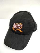 Quaker State Hat Black Trucker Baseball Hat One Size Adjustable Embroidered
