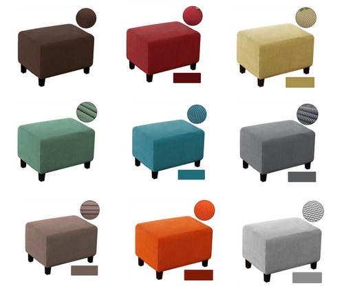 Hockerbezug Rechteckig Elastisch - Stretch Überzug Für Fußhocker 47-63in