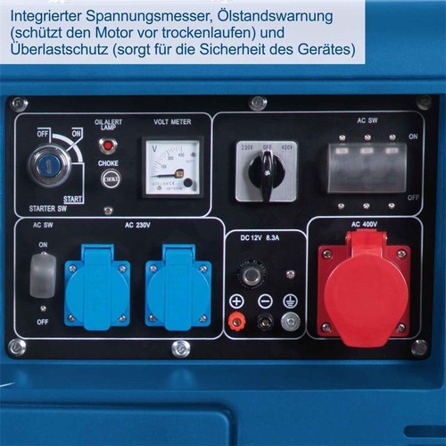 Scheppach SG5200D Diesel Stromerzeuger 4-Takt Notstromaggregat Generator 5000W - Bild 6 von 12