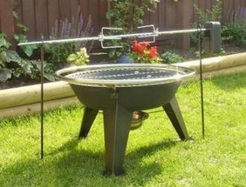 Grill Rotisserie Fire Pit Campfire Battery Spinning Grills Camp