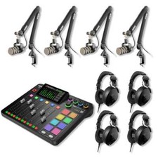 RODE RODECaster Pro II Podcast Bundle with Podmics, NTH-100 Headphones  More