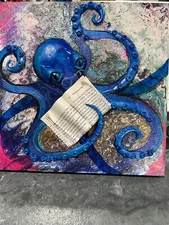original art Octopus Reading
