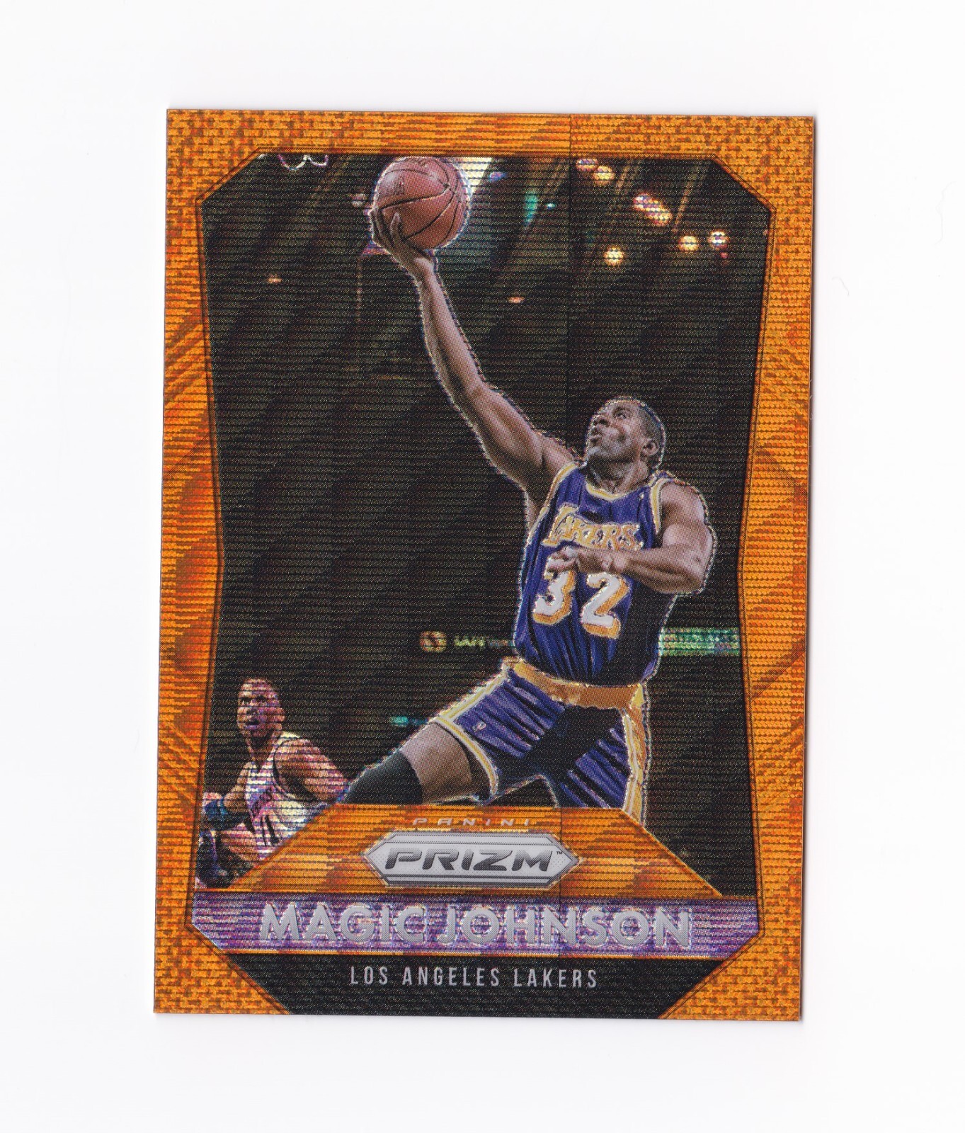 2015-16 Panini Prizm Prizms Orange Wave #248 Magic Johnson Los Angeles Lakers