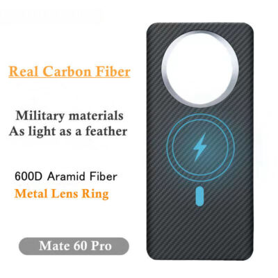 Real Carbon Fiber Magsafe Case for Huawei Mate 60 Pro Ultra Thin Magnetic Cover