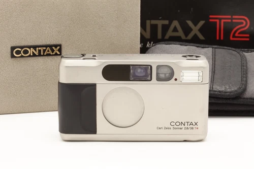 Contax T2 35mm Point & Shoot Film Camera with Case, Manual, & Box #47872