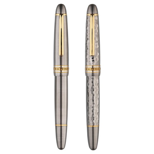 MAJOHN P136 Titanium Alloy Piston Fountain Pen Steel/BOCK 18K Gold E/EF Nib - Picture 6 of 18