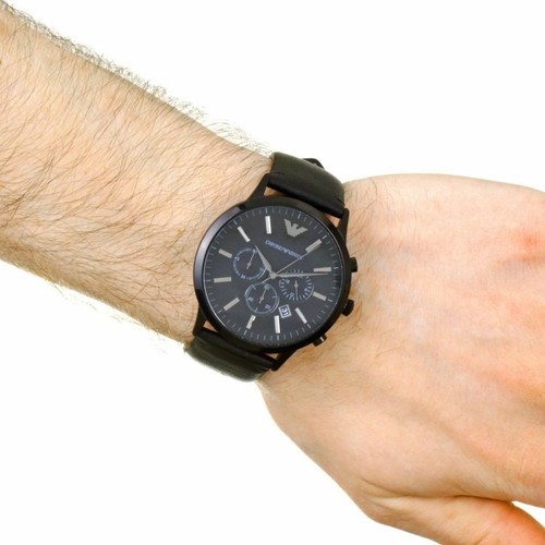 NEW ORIGINAL EMPORIO ARMANI MEN'S WATCH AR2461 BLACK STRAP AND DIAL UK RRP  319£ | eBay